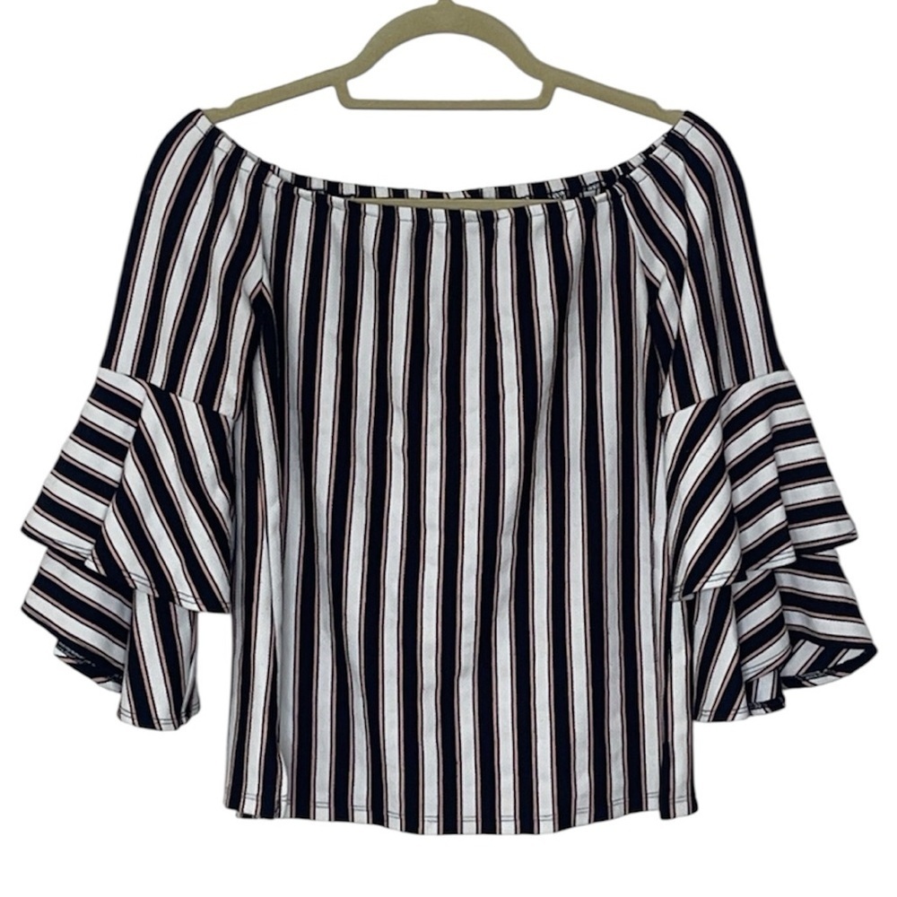 7TH AVENUE Off Shoulder Fluffer Sleeve Blouse Size S